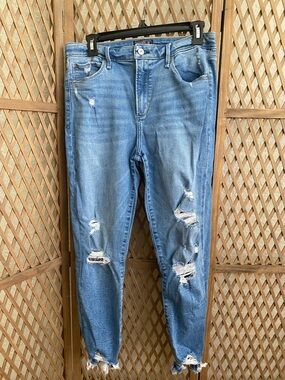 Abercrombie & Fitch Distressed Light Blue Skinny Jeans